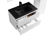 1 x 80cm badkamermeubelset mdf - kleur: mat wit - afbeelding 3 van  4