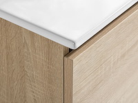 1 x 80cm badkamermeubelset mdf - kleur: wit eik - afbeelding 5 van  6