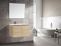 1 x 80cm badkamermeubelset mdf - kleur: wit eik