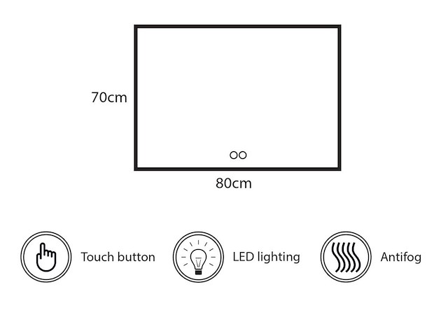 1 x 80cm led spiegel - anti condens - afbeelding 4 van  5