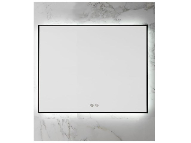 1 x 80cm led spiegel met zwart frame - afbeelding 2 van  8