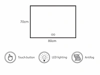 1 x 80cm led spiegel met zwart frame - afbeelding 4 van  8