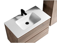 1 x 80cm solid surface wastafel met badkamermeubel - afbeelding 5 van  9