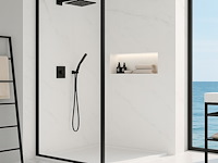 1 x 90x200 bcf inloopdouche met mat zwart frame