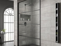 1 x 90x200 line inloopdouche met mat zwart frame - afbeelding 1 van  1