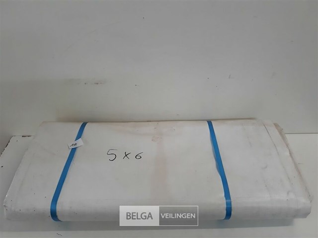 1 x afdekzeil met ogen 100% waterdicht uit tentzeil wit 5x6m - afbeelding 2 van  3