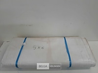 1 x afdekzeil met ogen 100% waterdicht uit tentzeil wit 5x6m - afbeelding 2 van  3