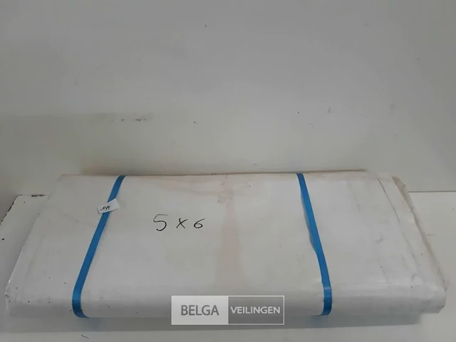1 x afdekzeil met ogen 100% waterdicht uit tentzeil wit 5x6m - afbeelding 1 van  3