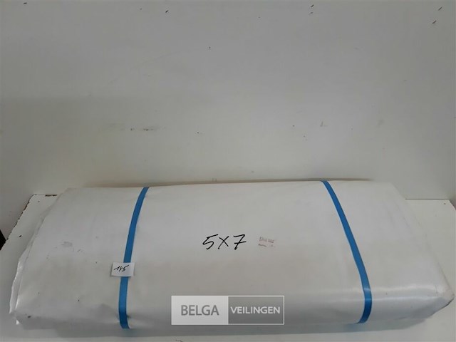 1 x afdekzeil met ogen 100% waterdicht uit tentzeil wit 5x7m - afbeelding 2 van  3