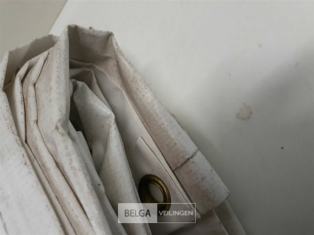 1 x afdekzeil met ogen 100% waterdicht uit tentzeil wit 5x7m - afbeelding 3 van  3