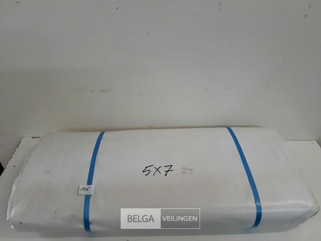 1 x afdekzeil met ogen 100% waterdicht uit tentzeil wit 5x7m - afbeelding 2 van  3