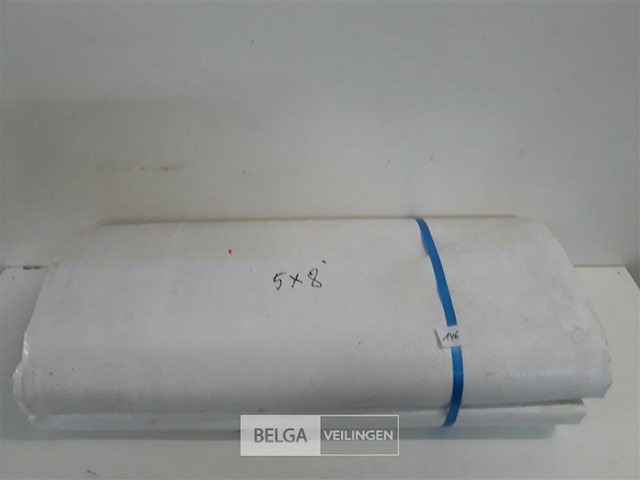 1 x afdekzeil met ogen 100% waterdicht uit tentzeil wit 5x8m - afbeelding 2 van  3