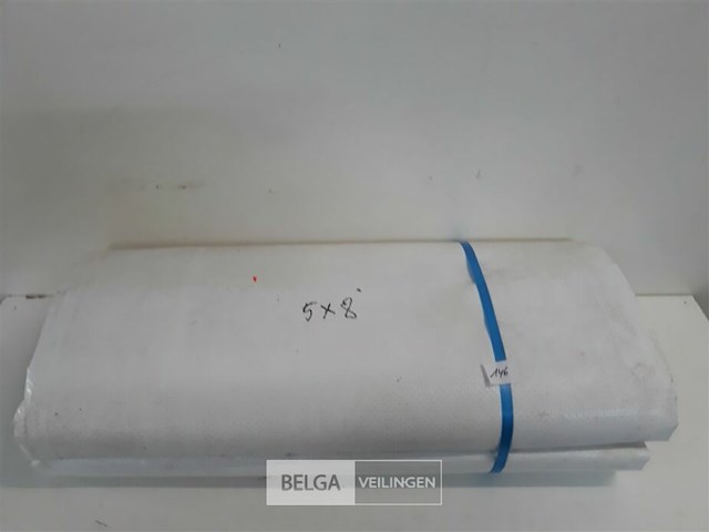 1 x afdekzeil met ogen 100% waterdicht uit tentzeil wit 5x8m - afbeelding 1 van  3