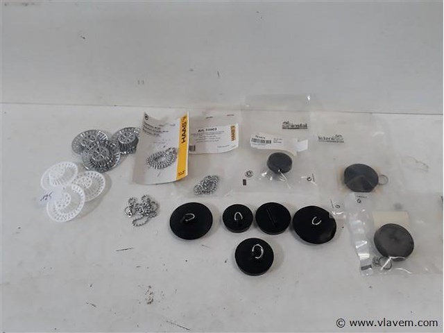 1 x afvoerstop-ketting-rooster mix 17 stuks - afbeelding 1 van  2