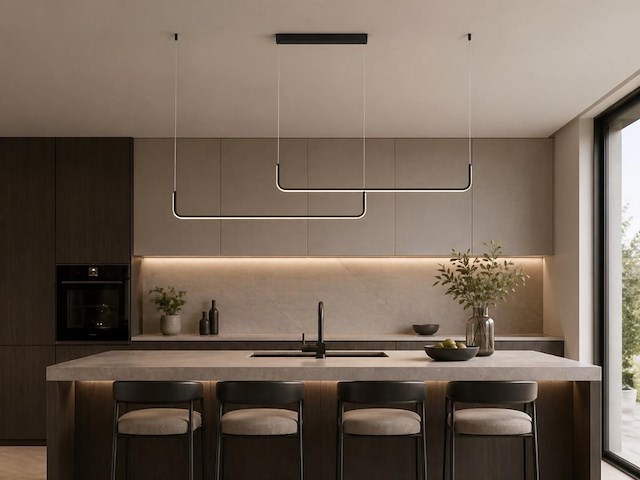 1 x alura linear hanglamp zand zwart 100cm&100cm duo lijn 40w led cct 3 kleur & 3 stappen dimmen - afbeelding 6 van  9