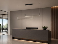 1 x alura linear hanglamp zand zwart 100cm&100cm duo lijn 40w led cct 3 kleur & 3 stappen dimmen - afbeelding 8 van  9