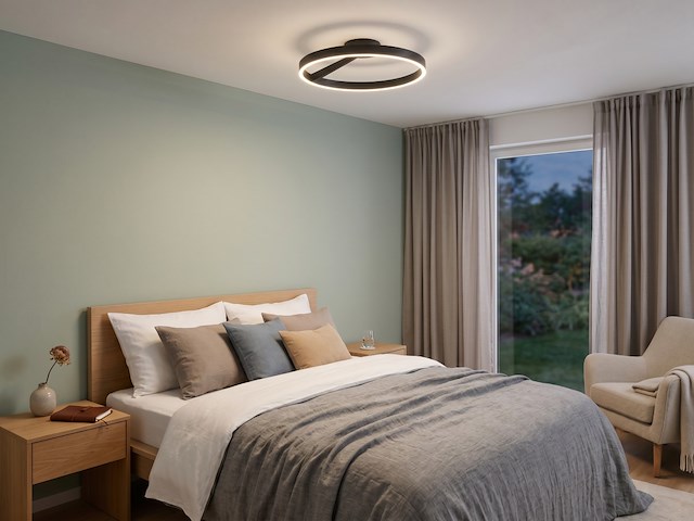 1 x arcao design plafondlamp zwart 60cm 40w led cct 3 kleur & 3 stappen dimmen - afbeelding 4 van  7