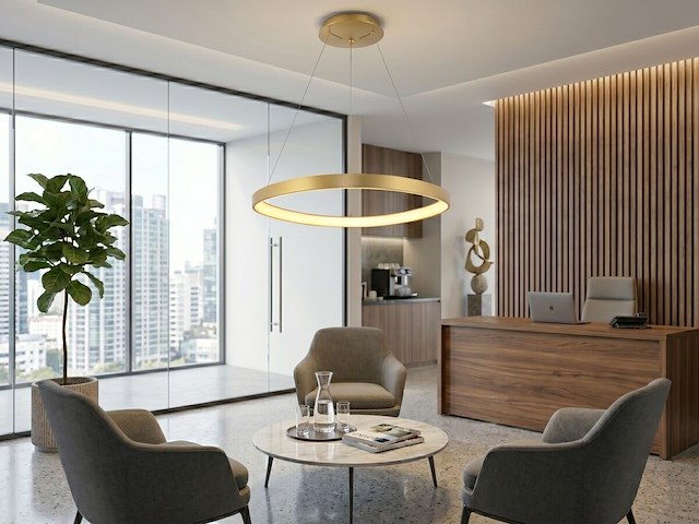 1 x auren design hanglamp goud 62cm 50w led cct 3 kleur & 3 stappen dimmen - afbeelding 1 van  6