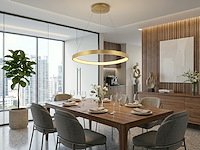 1 x auren design hanglamp goud 62cm 50w led cct 3 kleur & 3 stappen dimmen