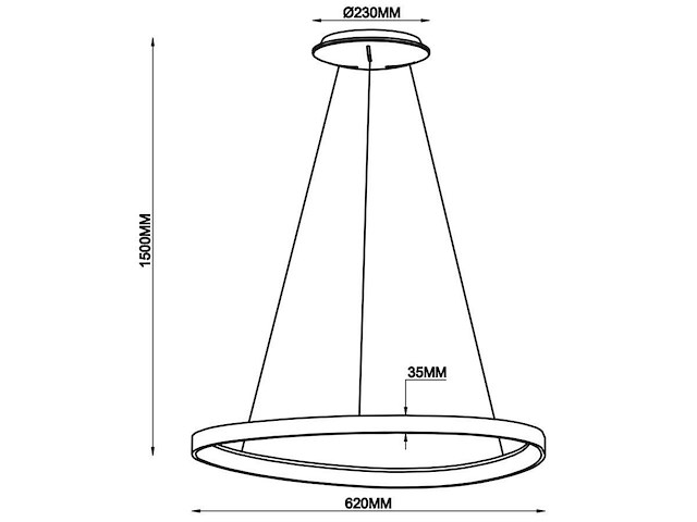1 x auren design hanglamp goud 62cm 50w led cct 3 kleur & 3 stappen dimmen - afbeelding 2 van  6