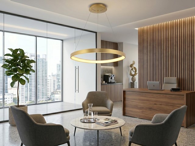 1 x auren design hanglamp goud 62cm 50w led cct 3 kleur & 3 stappen dimmen - afbeelding 3 van  6
