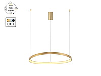 1 x auren design hanglamp goud 82cm 70w led cct 3 kleur & 3 stappen dimmen - afbeelding 2 van  6