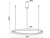 1 x auren design hanglamp goud 82cm 70w led cct 3 kleur & 3 stappen dimmen - afbeelding 2 van  6