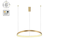 1 x auren design hanglamp goud 82cm 70w led cct 3 kleur & 3 stappen dimmen - afbeelding 5 van  6
