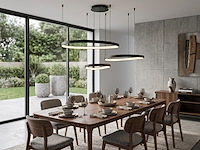 1 x auren design hanglamp zwart 42cm&62cm&82cm trio ring 160w led cct 3 kleur - afbeelding 3 van  6