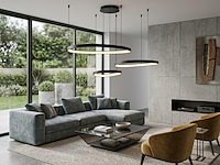 1 x auren design hanglamp zwart 42cm&62cm&82cm trio ring 160w led cct 3 kleur - afbeelding 4 van  6