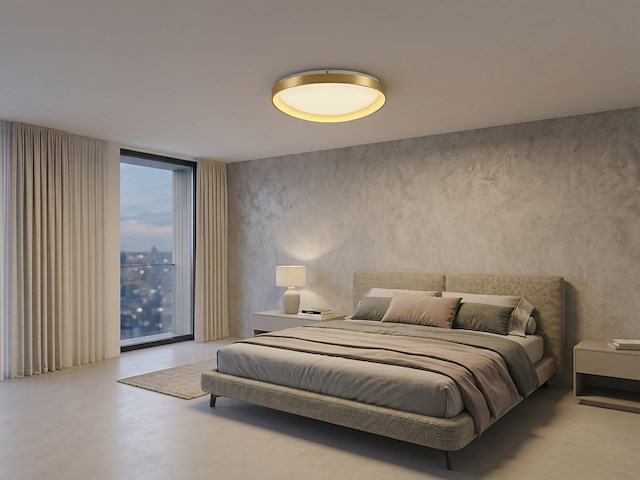 1 x auren design plafondlamp goud 62cm 50w led cct 3 kleur & 3 stappen dimmen - afbeelding 1 van  6