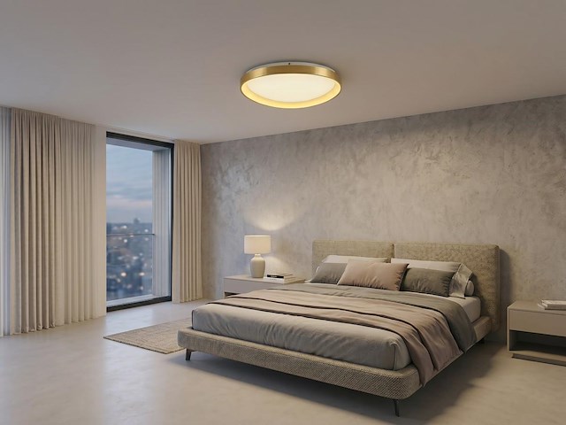 1 x auren design plafondlamp goud 62cm 50w led cct 3 kleur & 3 stappen dimmen - afbeelding 1 van  6