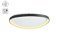 1 x auren design plafondlamp zwart 62cm 50w led cct 3 kleur & 3 stappen dimmen - afbeelding 1 van  6