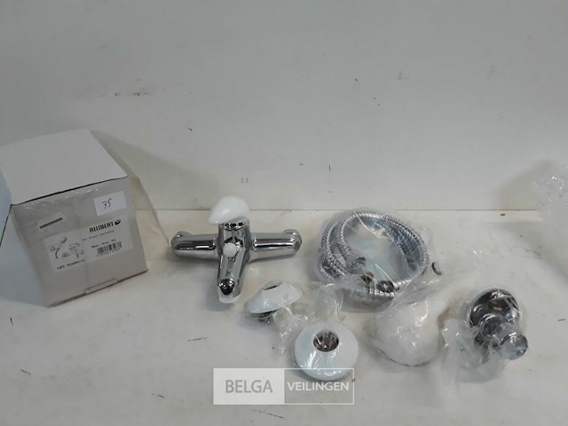 1 x bad-douche kraan wit/chrome allibert met douchekop - afbeelding 2 van  3