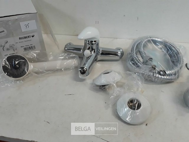 1 x bad-douche kraan wit/chrome allibert met douchekop - afbeelding 3 van  3