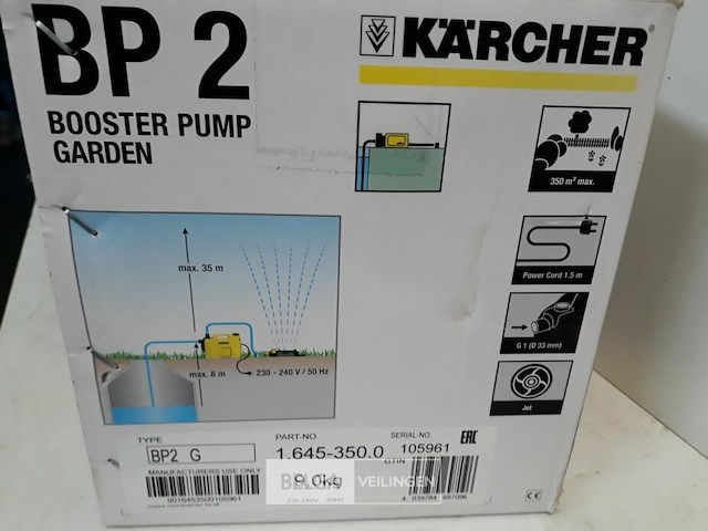 1 x beregeningspomp karcher bp 2 700w 3000l/h - afbeelding 3 van  3