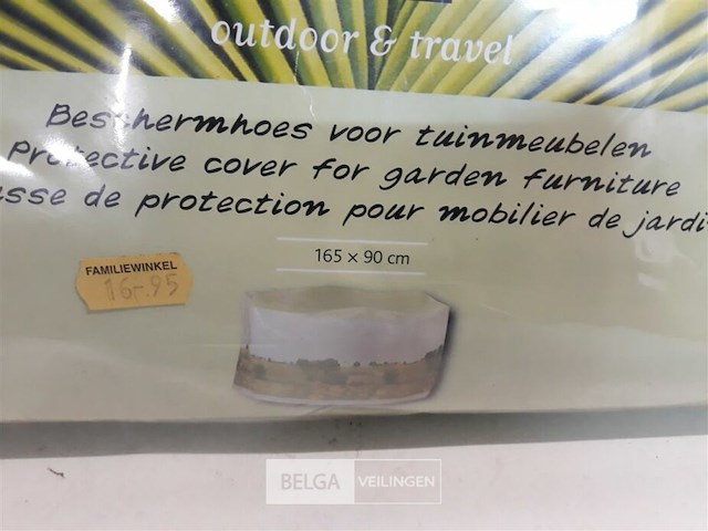1 x beschermhoes tuinset rond 165x90 cm - afbeelding 3 van  3