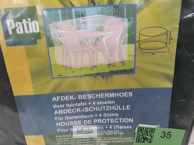 1 x beschermhoes tuinset rond 165x90 cm - afbeelding 3 van  3