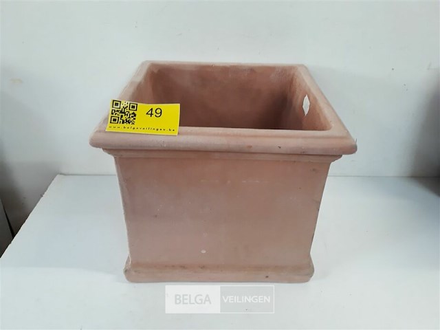 1 x bloembak terracotta 27x27x21 cm - afbeelding 1 van  3