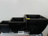 1 x bloembakken set zinc 3 stuks met roestplekken - afbeelding 1 van  3