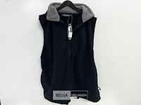 1 x bodywarmer fleece met kap blauw/grijs xxl - afbeelding 1 van  3