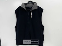 1 x bodywarmer fleece met kap blauw/grijs xxl - afbeelding 2 van  3
