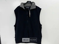 1 x bodywarmer fleece met kap blauw/grijs xxl