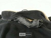 1 x bodywarmer fleece met kap blauw/grijs xxl - afbeelding 3 van  3