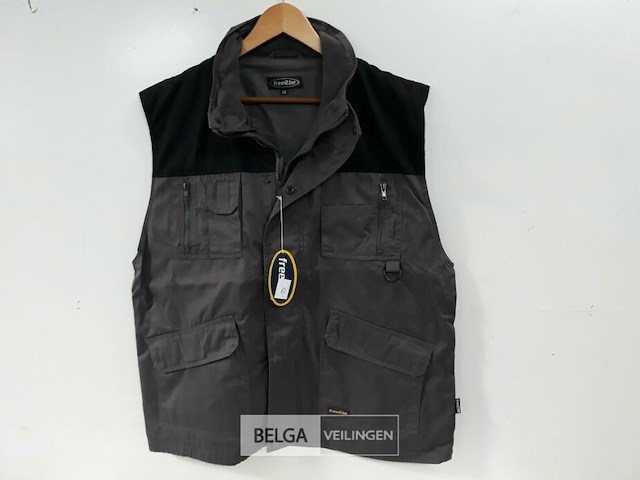 1 x bodywarmer grijs/zwart free2be xxl - afbeelding 2 van  3