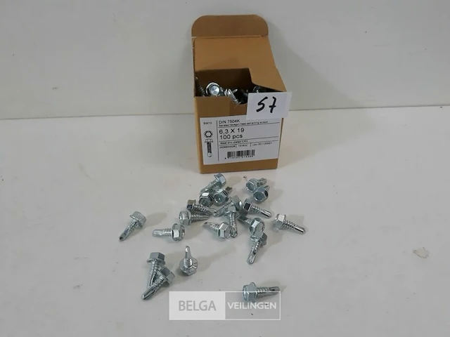1 x boorschroef zeskant 6,3x19 mm 100 stuks - afbeelding 1 van  3