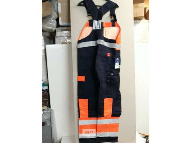 1 x bretelbroek blauw fluo-oranje fristads 50 - afbeelding 3 van  3