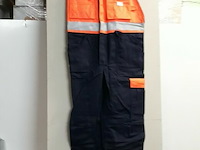 1 x bretelbroek blauw fluo-oranje fristads 50 - afbeelding 2 van  3