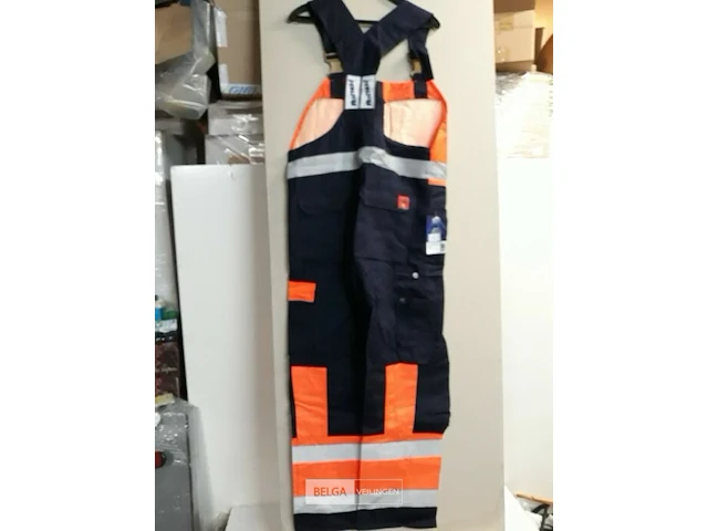 1 x bretelbroek blauw fluo-oranje fristads 50 - afbeelding 3 van  3