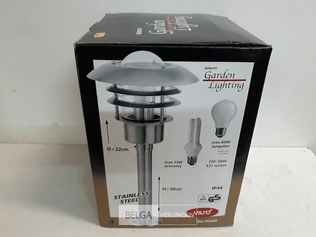 1 x buitenlamp inox op voet 50 cm - afbeelding 3 van  3